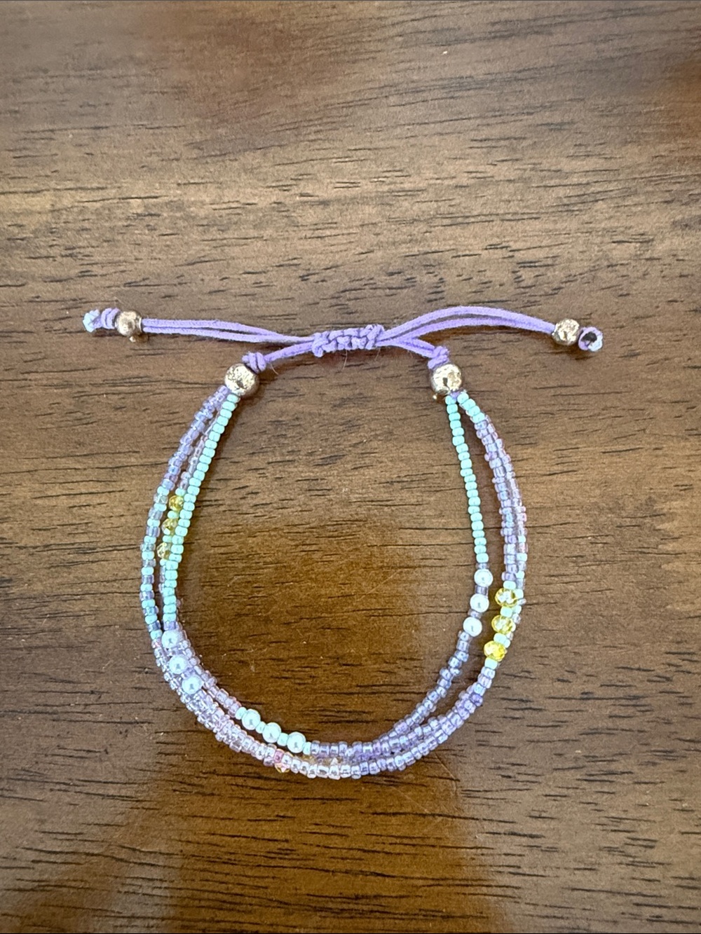 Cost Plus World Market Lavender and Mint Beaded Multi-Strand Bracelet